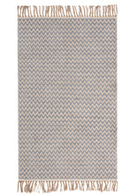 Load image into Gallery viewer, Grey cotton rug , handloomed geometric rug