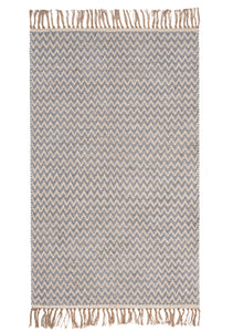 Grey cotton rug , handloomed geometric rug 