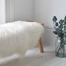 Load image into Gallery viewer, large sheepskin rug, throw, white sheepskin fur rug, double icelandic sheepskin in white, fur rag, 