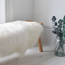 Load image into Gallery viewer, large sheepskin rug, throw, white sheepskin fur rug, double icelandic sheepskin in white, fur rag,