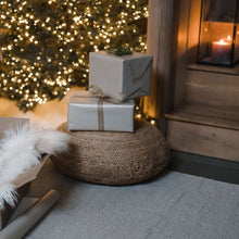Load image into Gallery viewer, Jute floor pouffe