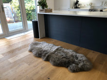Load image into Gallery viewer, double sheepskin rug in Vole, vole fur throw, sheepskin throw, sheepskin bed throw