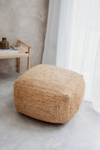 Load image into Gallery viewer, Jute floor pouffe