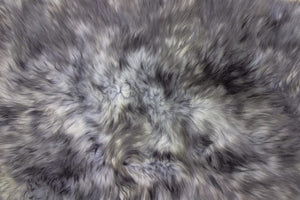 Double sheepskin rug in dark grey