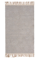 Load image into Gallery viewer, Grey cotton rug , handloomed geometric rug 