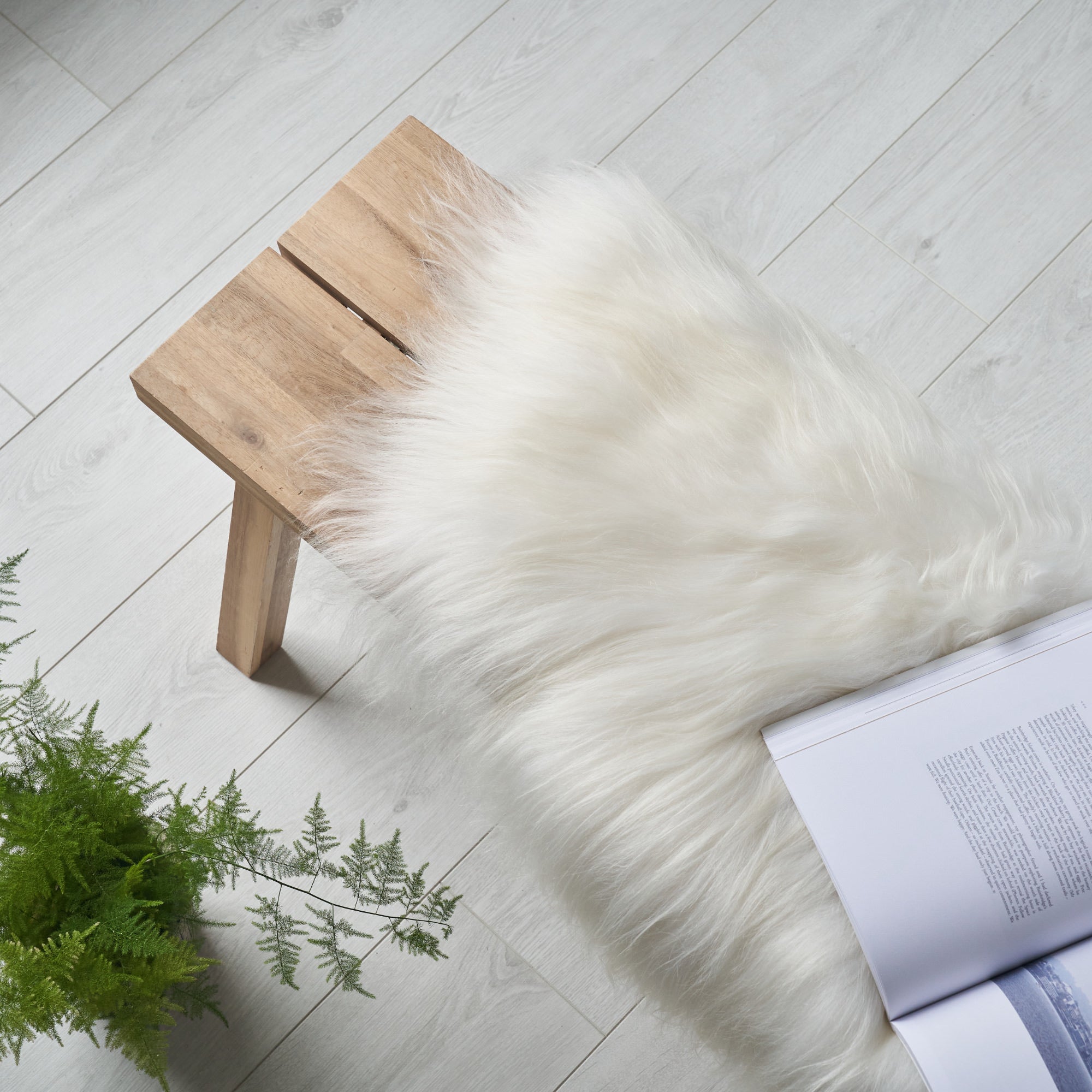 organic icelandic sheepskin rug / throw in white