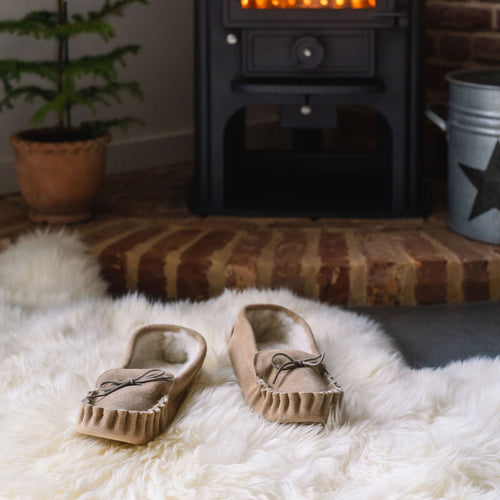 Luxury Sheepskin Moccasin Slippers