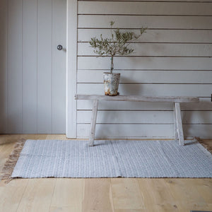 Geometric cotton blend area rug